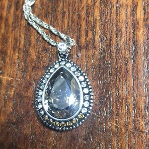 Brighton Light Smoke Crystal Rhinestone Teardrop Pendant